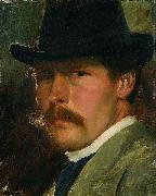 Paul Raud Self-Portrait with a Hat Spain oil painting artist
